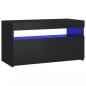 Preview: TV-Schrank mit LED-Leuchten Schwarz 75x35x40 cm