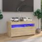 Preview: ARDEBO.de - TV-Schrank mit LED-Leuchten Sonoma-Eiche 75x35x40 cm