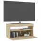 Preview: TV-Schrank mit LED-Leuchten Sonoma-Eiche 75x35x40 cm