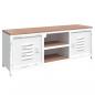 Preview: TV-Schrank Weiß 110x30x40 cm Eisen und Massivholz Tanne