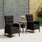 Preview: ARDEBO.de - 3-tlg. Garten-Bistro-Set Poly Rattan Schwarz