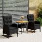 Preview: ARDEBO.de - 3-tlg. Garten-Bistro-Set Poly Rattan Schwarz