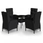 Preview: 5-tlg. Garten-Bistro-Set Poly Rattan Schwarz