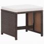 Preview: 9-tlg. Garten-Essgruppe mit Kissen Poly Rattan Braun