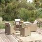 Preview: ARDEBO.de - 5-tlg. Garten-Essgruppe mit Kissen Poly Rattan Beige