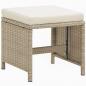 Preview: 9-tlg. Garten-Essgruppe mit Kissen Poly Rattan Beige