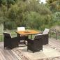 Preview: ARDEBO.de - 5-tlg. Garten-Essgruppe mit Kissen Poly Rattan Schwarz