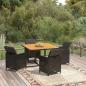 Preview: ARDEBO.de - 5-tlg. Garten-Essgruppe mit Kissen Poly Rattan Schwarz