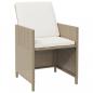 Preview: 9-tlg. Garten-Essgruppe mit Kissen Poly Rattan Beige