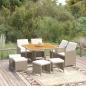 Preview: ARDEBO.de - 9-tlg. Garten-Essgruppe mit Kissen Poly Rattan Beige