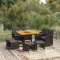 Preview: ARDEBO.de - 9-tlg. Garten-Essgruppe mit Kissen Poly Rattan Schwarz