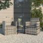 Preview: ARDEBO.de - 3-tlg. Garten-Lounge-Set mit Kissen Poly Rattan Grau