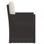 Preview: 3-tlg. Garten-Lounge-Set mit Kissen Poly Rattan Schwarz