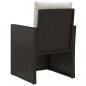 Preview: 3-tlg. Garten-Lounge-Set mit Kissen Poly Rattan Schwarz