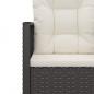 Preview: 3-tlg. Garten-Lounge-Set mit Kissen Poly Rattan Schwarz