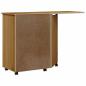 Preview: Rollschrank mit Schreibtisch MOSS Honigbraun Massivholz Kiefer