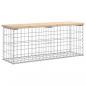 Preview: Gartenbank aus Gabionen 103x31,5x42 cm Massivholz Kiefer