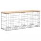 Preview: Gartenbank aus Gabionen 103x31,5x42 cm Massivholz Kiefer