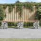 Preview: ARDEBO.de - Gartenbank aus Gabionen 203x31x42 cm Massivholz Douglasie