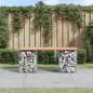 Preview: ARDEBO.de - Gartenbank aus Gabionen 103x31x42 cm Massivholz Douglasie