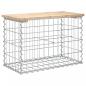 Preview: Gartenbank aus Gabionen 63x31,5x42 cm Massivholz Kiefer