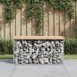 Preview: ARDEBO.de - Gartenbank aus Gabionen 83x44x42 cm Massivholz Kiefer