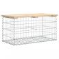 Preview: Gartenbank aus Gabionen 83x44x42 cm Massivholz Kiefer