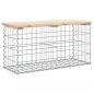 Preview: Gartenbank aus Gabionen 83x31,5x42 cm Massivholz Kiefer