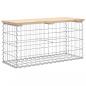 Preview: Gartenbank aus Gabionen 83x31,5x42 cm Massivholz Kiefer