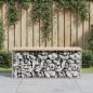 Preview: ARDEBO.de - Gartenbank aus Gabionen 103x44x42 cm Massivholz Kiefer