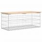 Preview: Gartenbank aus Gabionen 103x44x42 cm Massivholz Kiefer