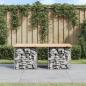 Preview: ARDEBO.de - Gartenbank aus Gabionen 103x44x42 cm Massivholz Kiefer