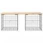 Preview: Gartenbank aus Gabionen 103x44x42 cm Massivholz Kiefer