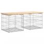 Preview: Gartenbank aus Gabionen 103x44x42 cm Massivholz Kiefer