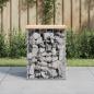 Preview: ARDEBO.de - Gartenbank aus Gabionen 33x31x42 cm Massivholz Kiefer