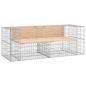 Preview: Gartenbank aus Gabionen 184x71x65,5 cm Massivholz Kiefer