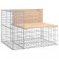 Preview: Gartenbank aus Gabionen 184x71x65,5 cm Massivholz Kiefer