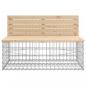 Preview: Gartenbank aus Gabionen 347x71x65,5 cm Massivholz Kiefer