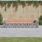 Preview: ARDEBO.de - Gartenbank aus Gabionen 287x71x65,5 cm Massivholz Douglasie