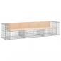 Preview: Gartenbank aus Gabionen 287x71x65,5 cm Massivholz Kiefer