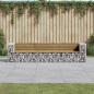 Preview: ARDEBO.de - Gartenbank aus Gabionen 287x71x65,5 cm Kiefernholz Imprägniert