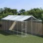 Preview: ARDEBO.de - Outdoor-Hundezwinger mit Dach Silbern 3x9x2,5m Verzinkter Stahl