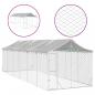 Preview: Outdoor-Hundezwinger mit Dach Silbern 3x9x2,5m Verzinkter Stahl