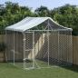 Preview: ARDEBO.de - Outdoor-Hundezwinger mit Dach Silbern 3x3x2,5m Verzinkter Stahl