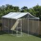 Preview: ARDEBO.de - Outdoor-Hundezwinger mit Dach Silbern 3x6x2,5m Verzinkter Stahl