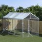 Preview: ARDEBO.de - Outdoor-Hundezwinger mit Dach Silbern 2x6x2,5m Verzinkter Stahl