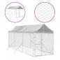 Preview: Outdoor-Hundezwinger mit Dach Silbern 2x6x2,5m Verzinkter Stahl