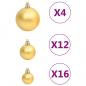 Preview: 111-tlg. Weihnachtskugel-Set Golden Polystyrol