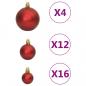 Preview: 111-tlg. Weihnachtskugel-Set Rot Polystyrol