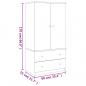 Preview: Kleiderschrank ALTA 90x55x170 cm Massivholz Kiefer